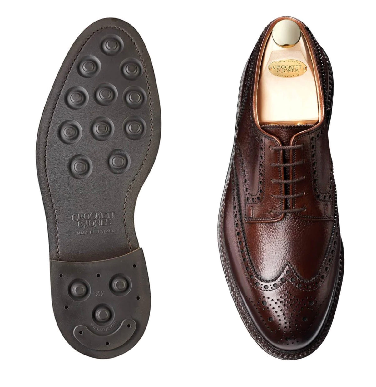 Crockett & Jones Pembroke (Dark Brown Leather pebble grain brogue)
