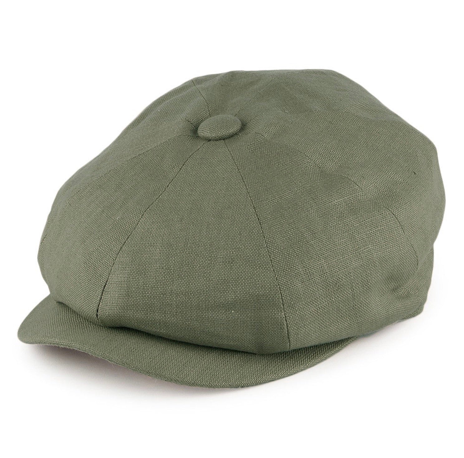 Baker Boy Cap Irish Linen Light Olive