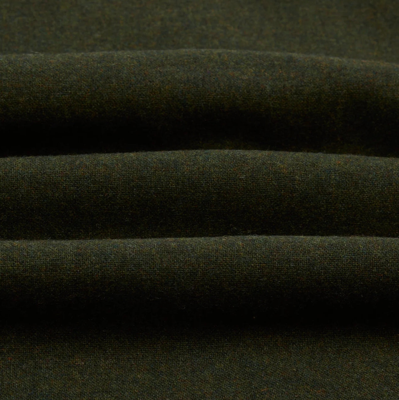 Drake's Brushed Wool Work Overshirt, Dark Green