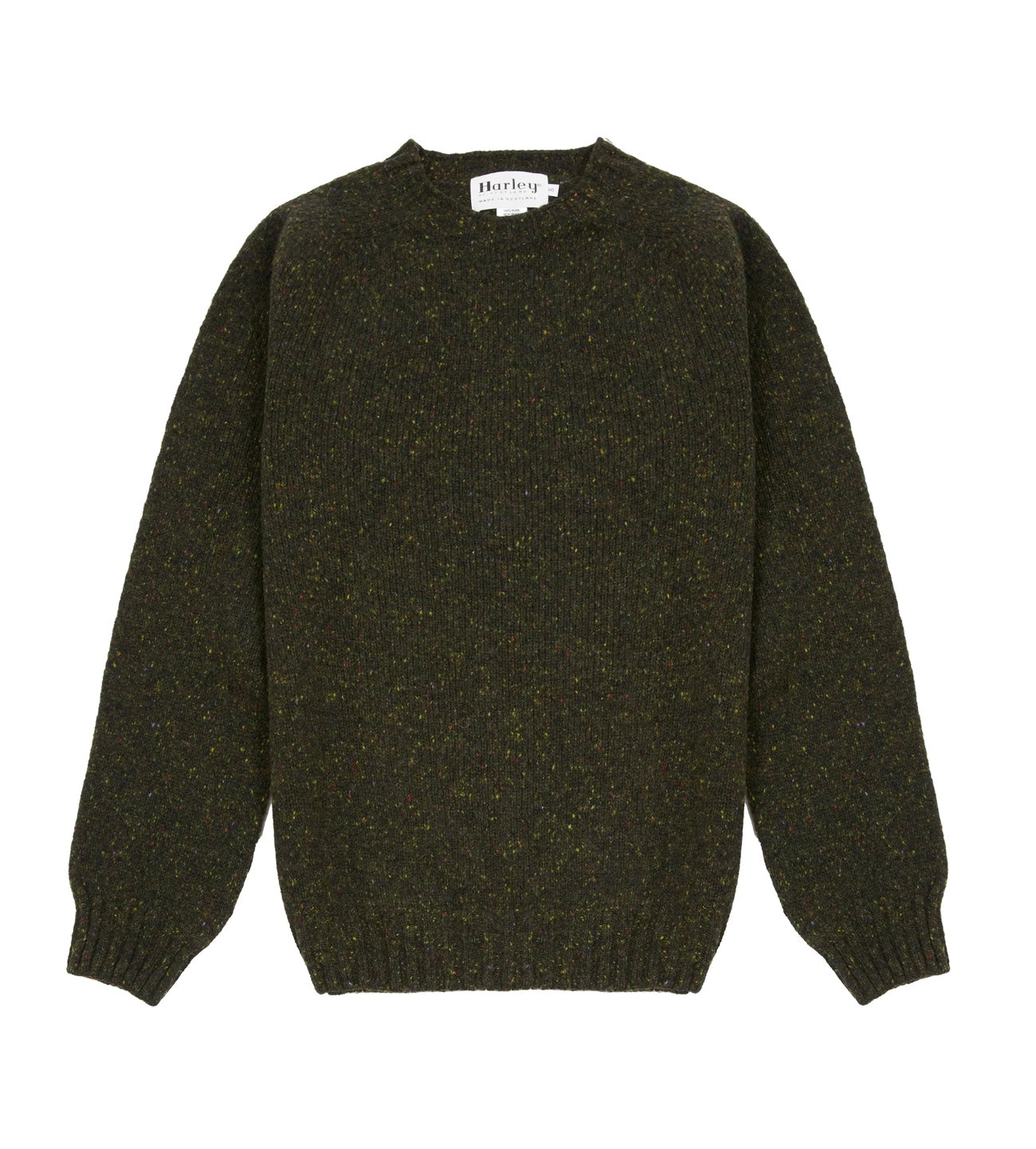 Harley Harris Crew Neck Sweater, Olive Donegal