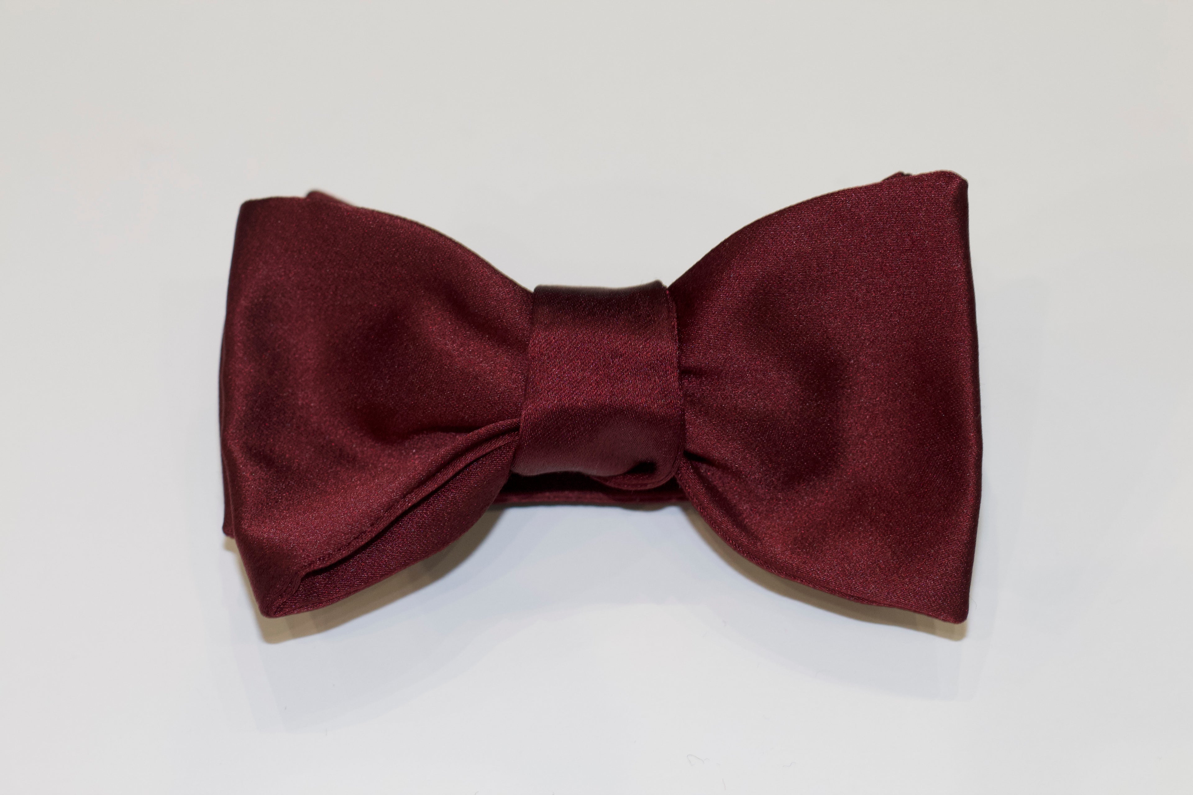Burgundy Self-Tie Silk Bow Tie