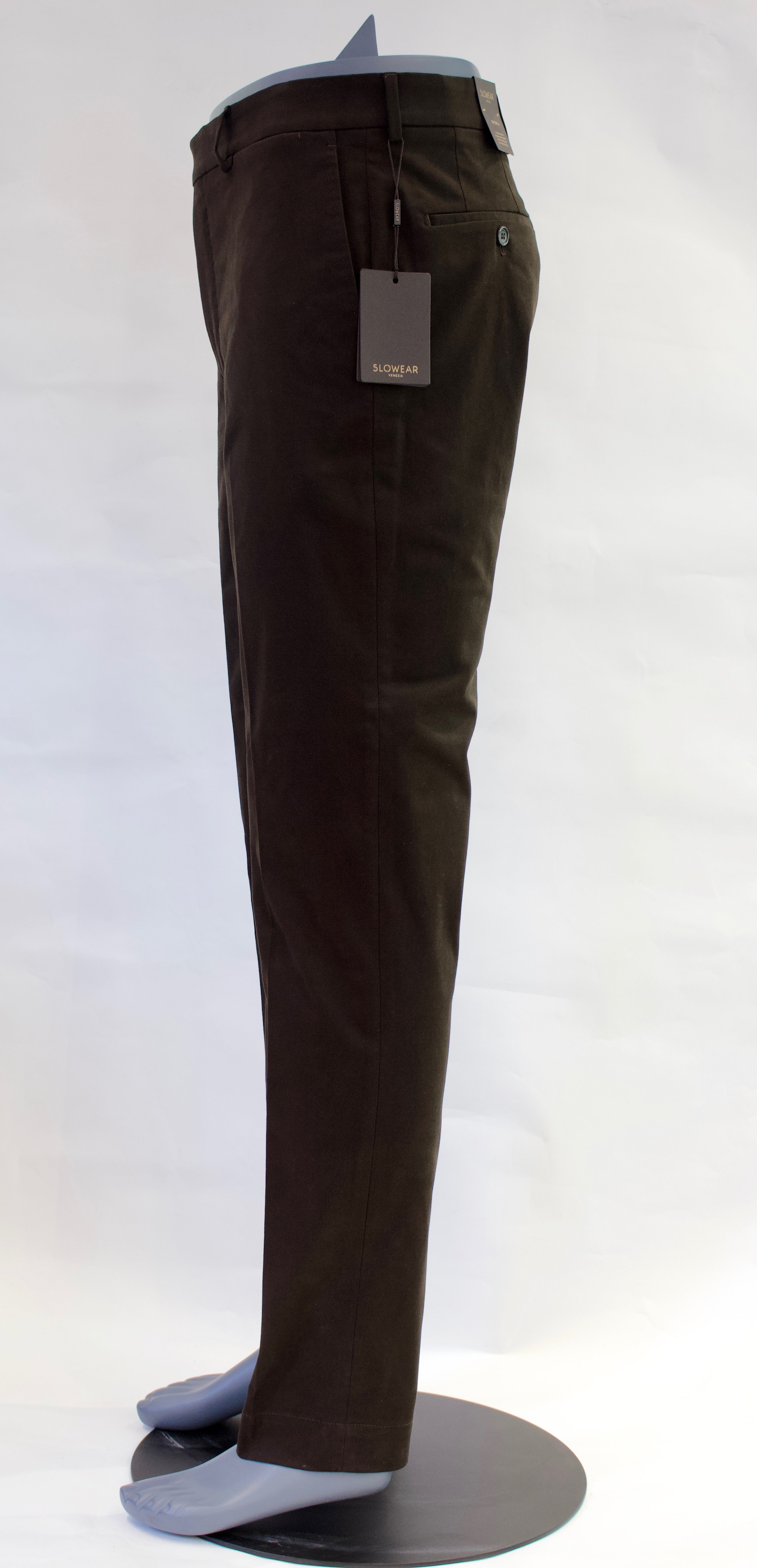 Incotex 'Venezia 1951' Tapered Cotton Trousers, Chocolate Brown