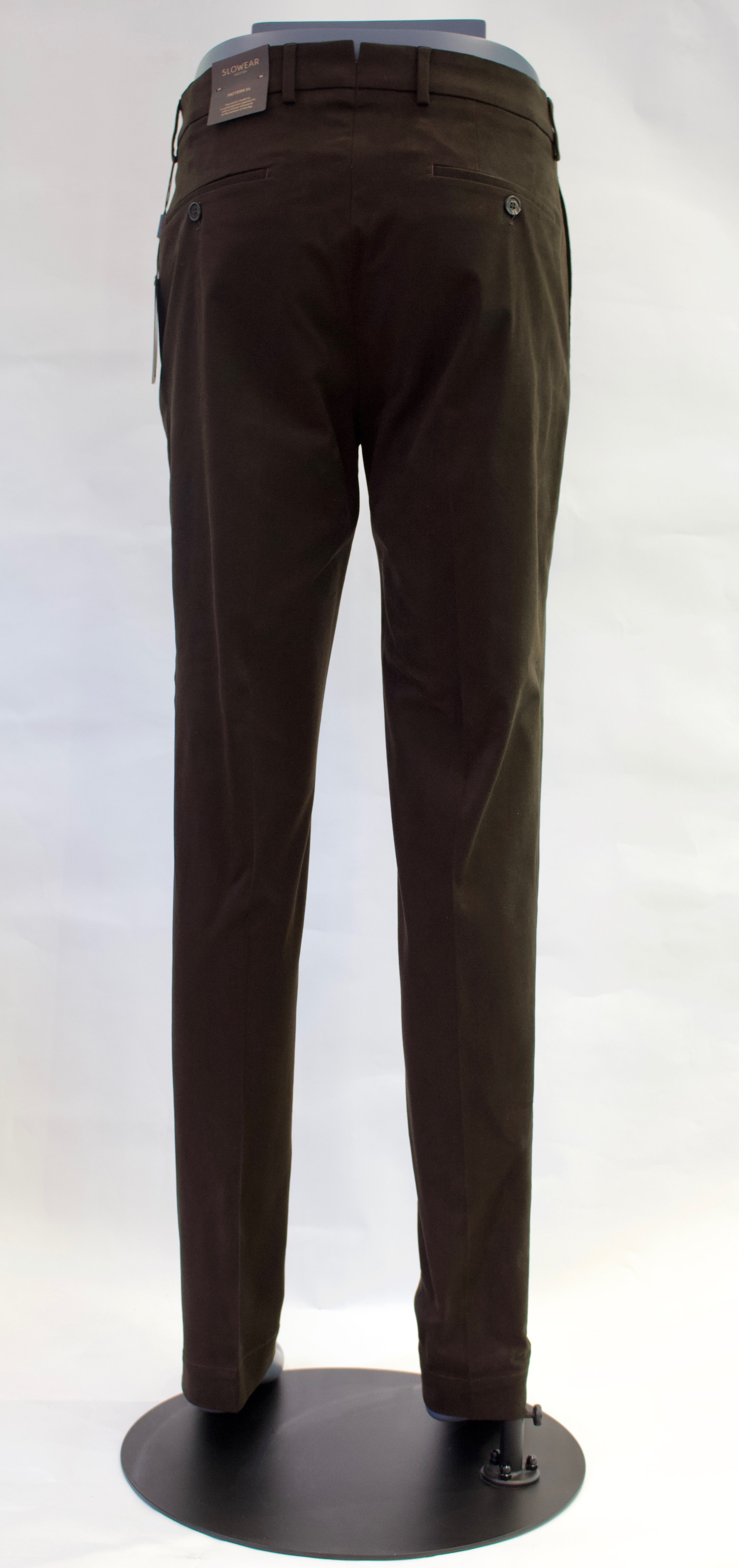 Incotex 'Venezia 1951' Tapered Cotton Trousers, Chocolate Brown