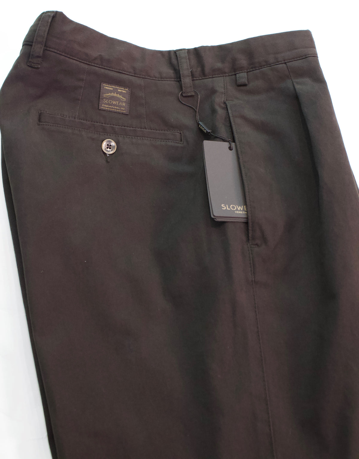 Incotex Pleated Brushed Cotton Trousers, Dark Brown