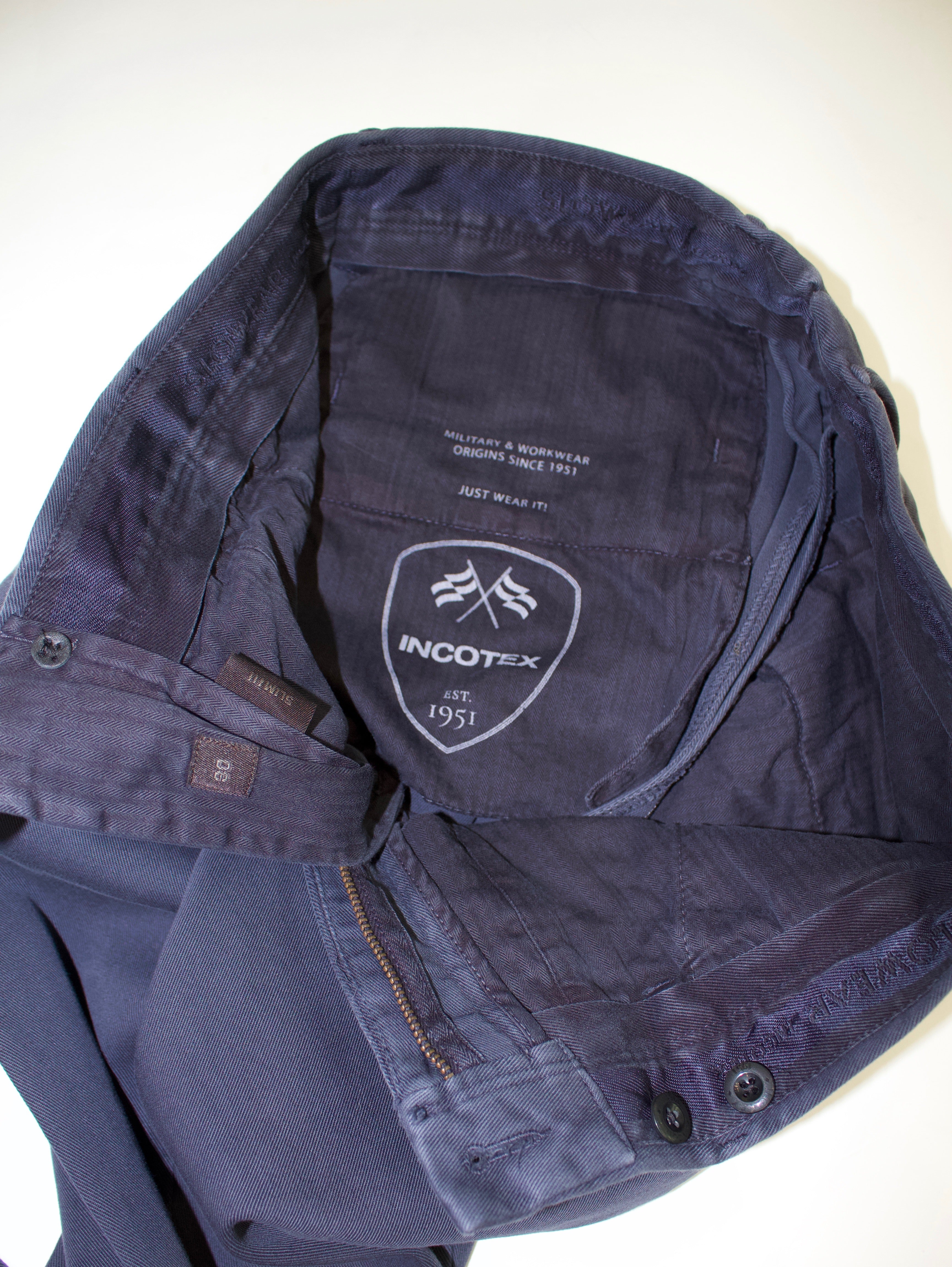 Incotex Stretch Cotton Twill Chino, Dark Blue6