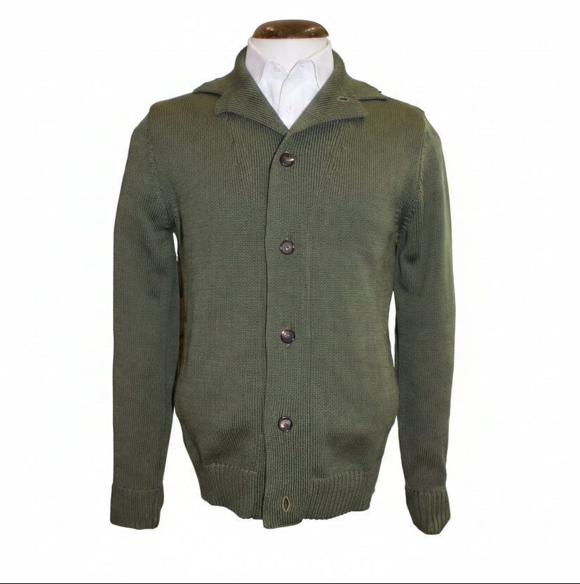 Slowear Virgin Wool Open Collar Cardigan