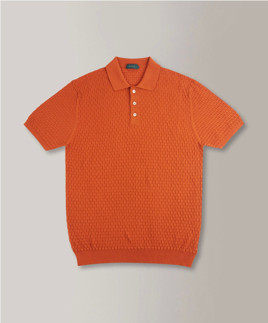 Zanone Slim-Fit Waffle design Polo-Shirt Burnt Orange) – doherty