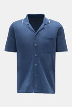 Load image into Gallery viewer, Fedeli Short sleeve knit shirt &#39;Jazz&#39; Cuban collar Blue
