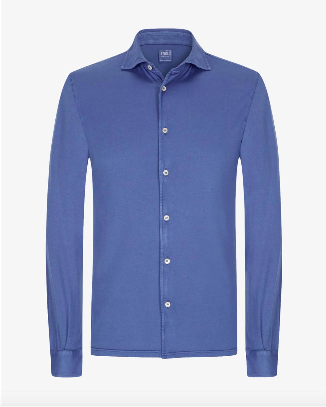 Fedeli 'Jason' Giza Cotton Jersey Shirt, Cobalt Blue