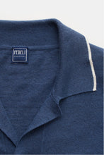 Load image into Gallery viewer, Fedeli Short sleeve knit shirt &#39;Jazz&#39; Cuban collar Blue
