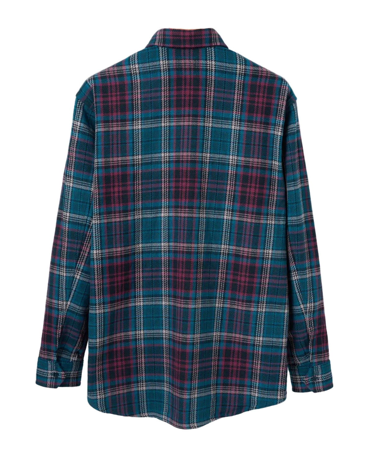 HEAVY TWILL COTTON CPO SHIRT DARK BLUE PLAID