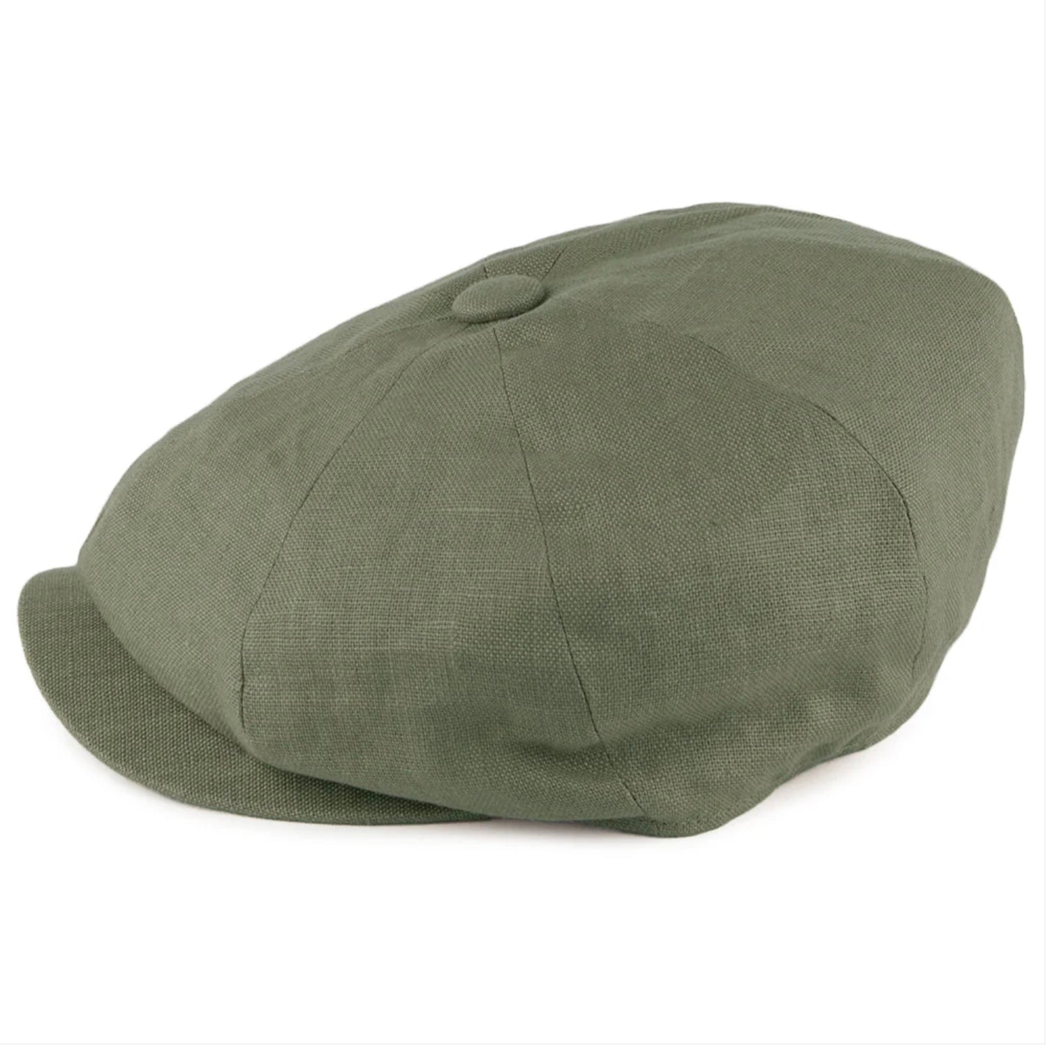 Baker Boy Cap Irish Linen Light Olive 3