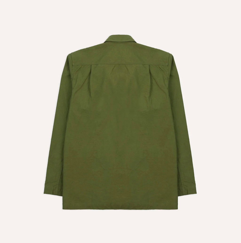 Drakes Olive Cotton Overshirt