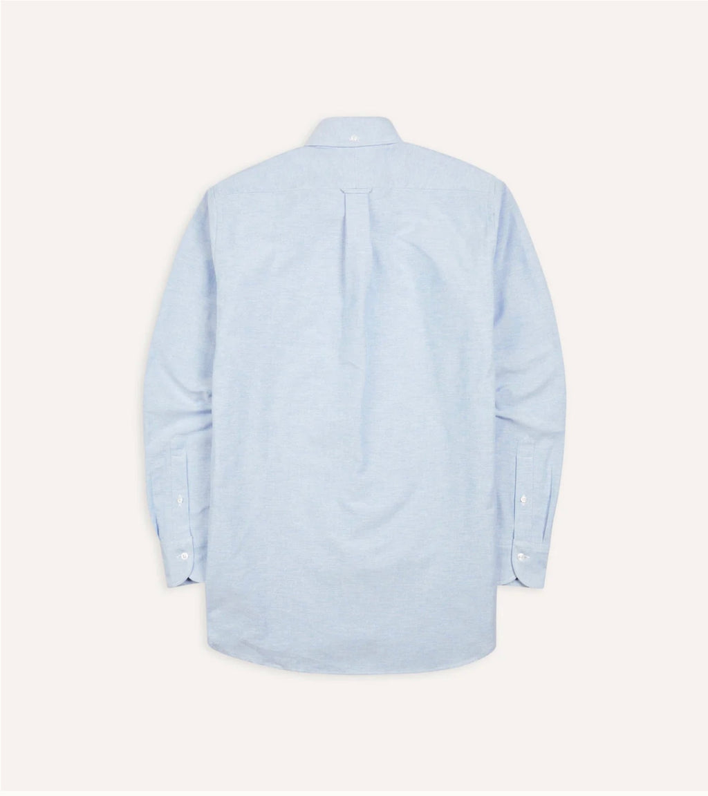 Drake's Mid-Blue Cotton Oxford Cloth Button-Down Shirt