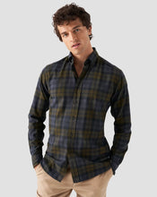 Load image into Gallery viewer, Eton Checked Flannel Shirt, Navy
