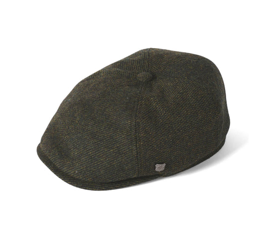 Failsworth Hudson Newsboy 6 Panel Cap, Wool Flannel Mix, Olive