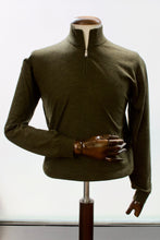 Load image into Gallery viewer, Fedeli &#39;Favonio&#39; 1/4 Zip Knit Olive 1
