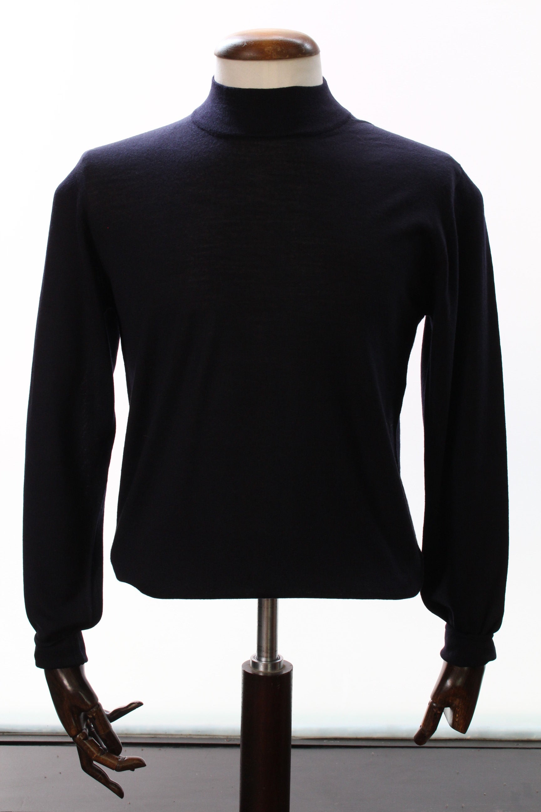 Fedeli Super 140's  MockNeck Knitwear (Navy)