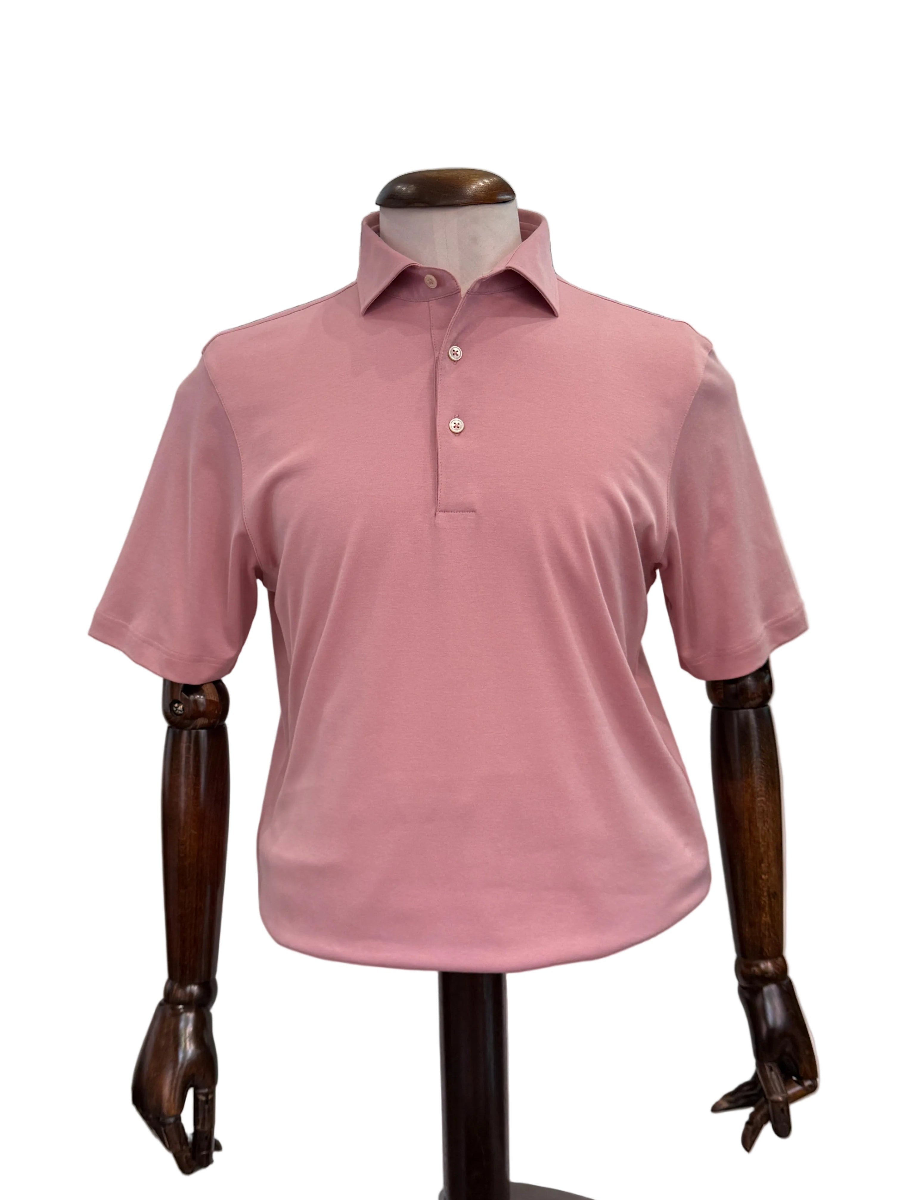 GRAN SASSO Pink Cotton Jersey Polo