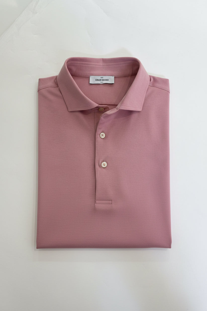 GRAN SASSO Pink Cotton Jersey Polo3