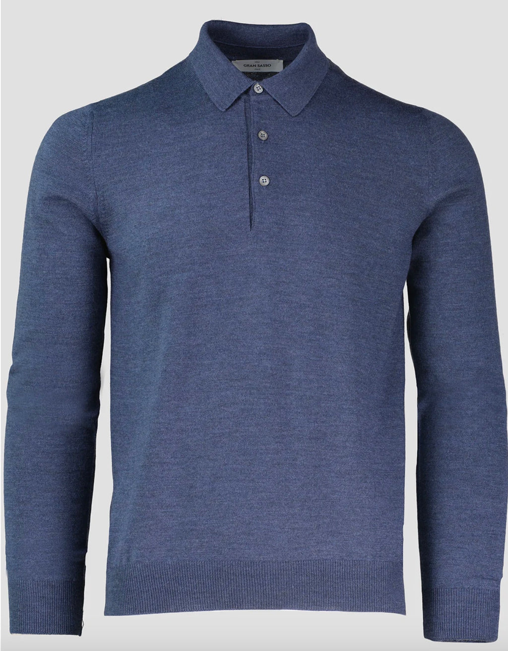 Gran Sasso Merino Polo Knit, Airforce Blue