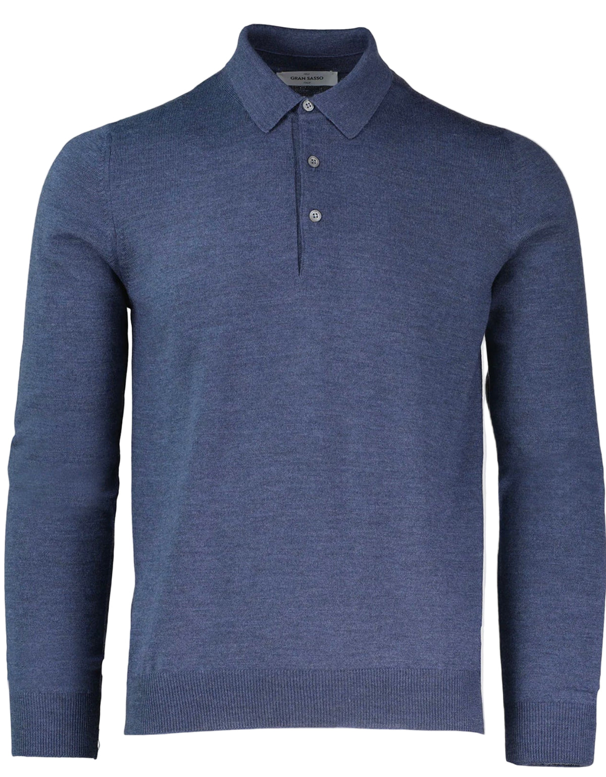 Gran Sasso Merino Polo Knit, Airforce Blue