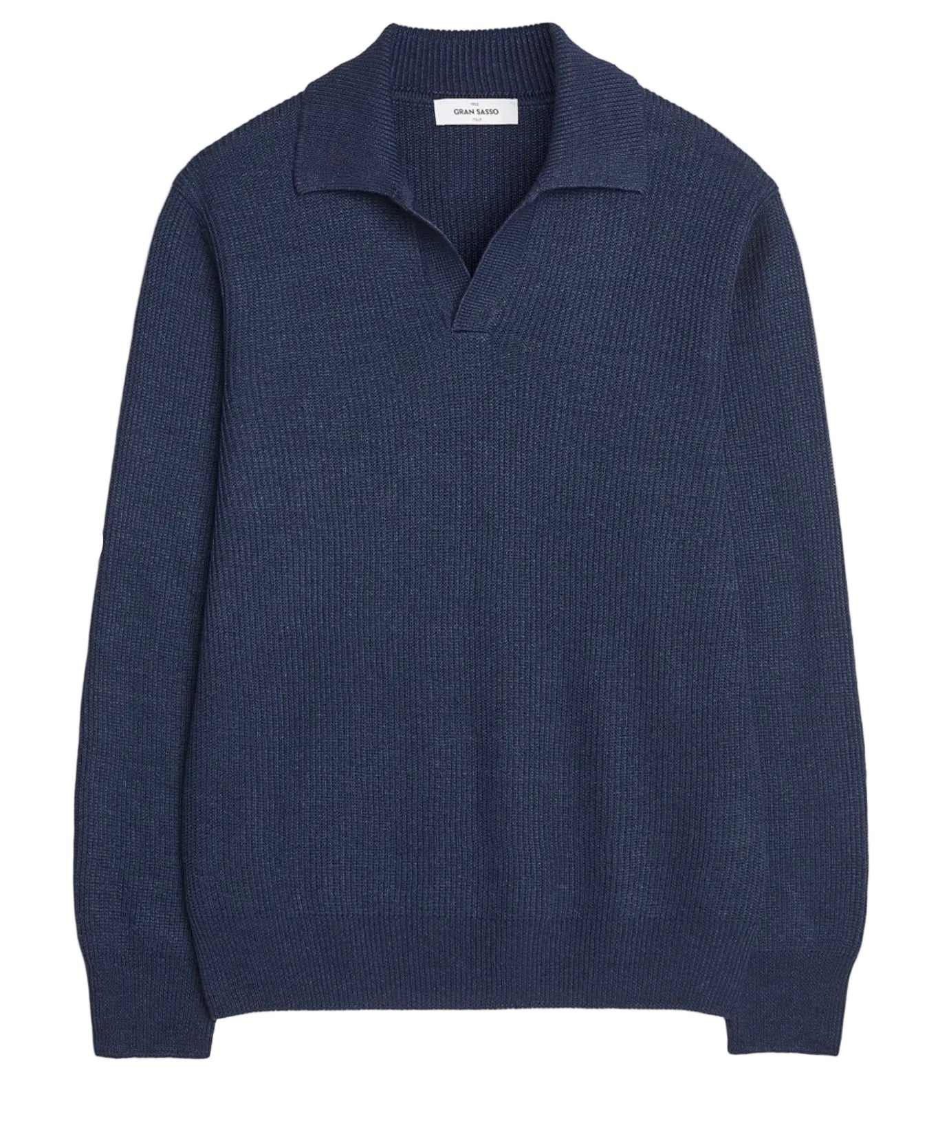 Gran Sasso Line /Cotton Navy blue Ribbed Skipper Knitwear
