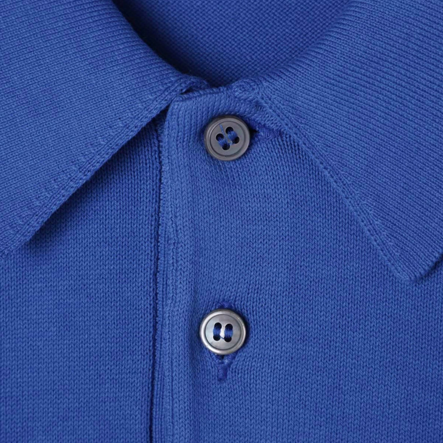Gran Sasso Cotton Polo Knit,  Blue