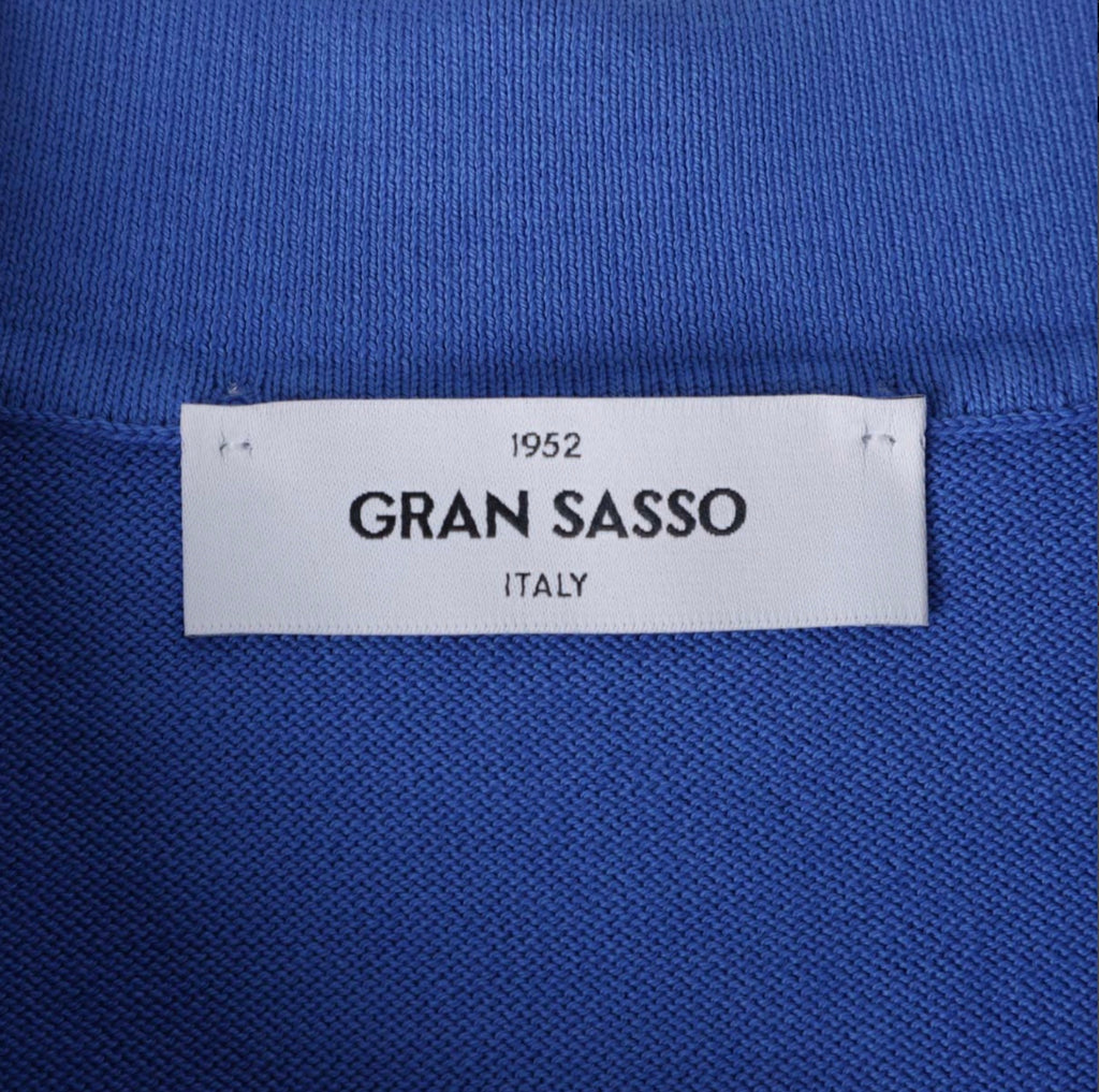 Gran Sasso Cotton Polo Knit,  Blue