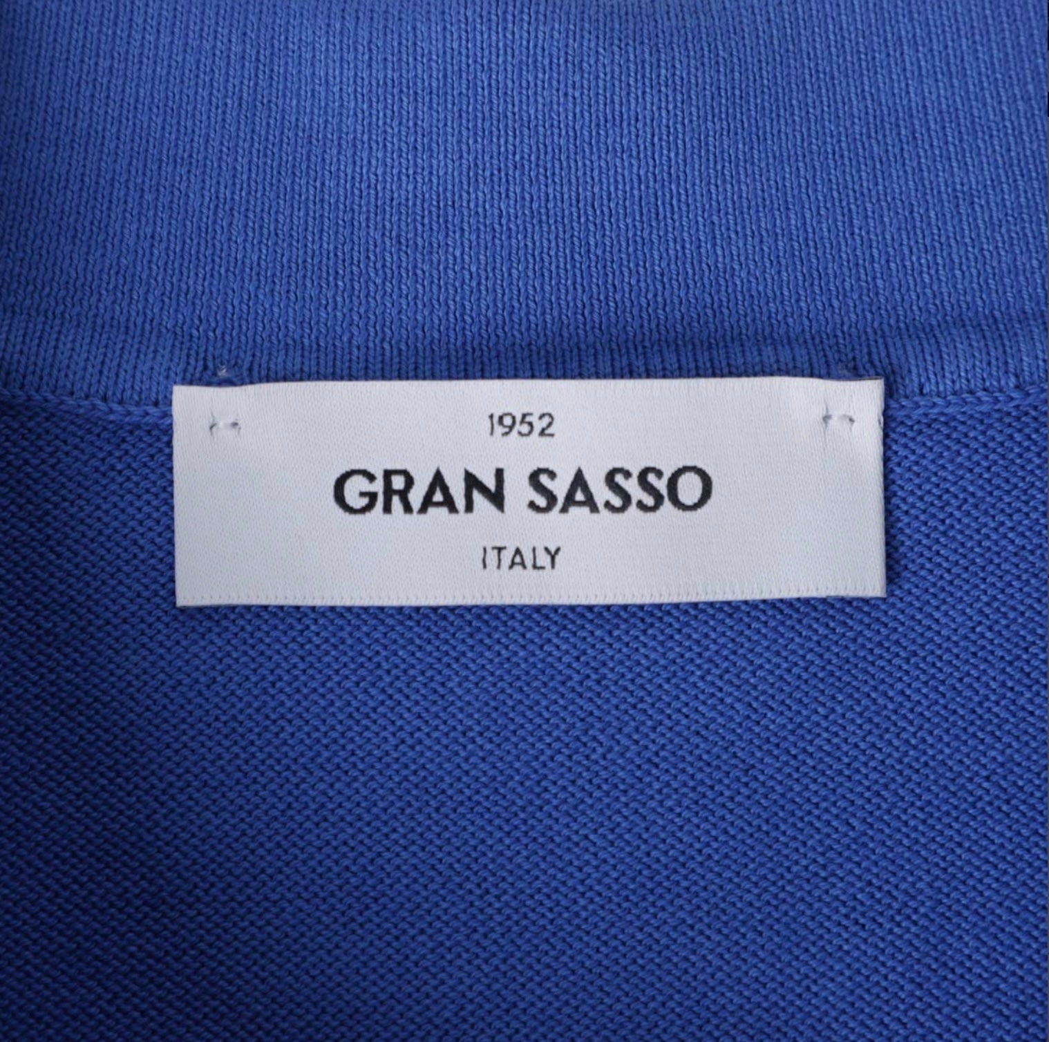 Gran Sasso Cotton Polo Knit,  Blue