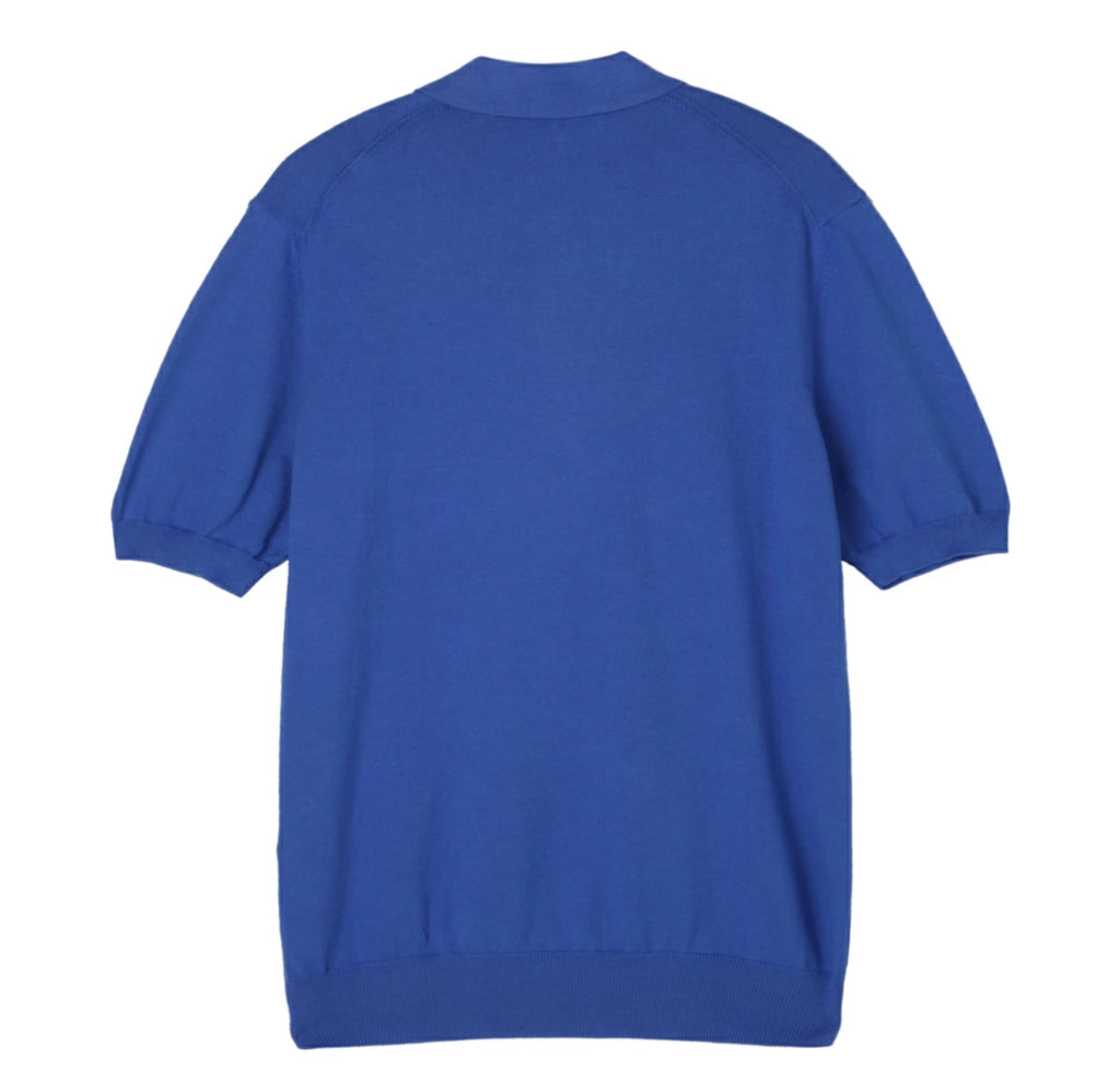 Gran Sasso Cotton Polo Knit,  Blue