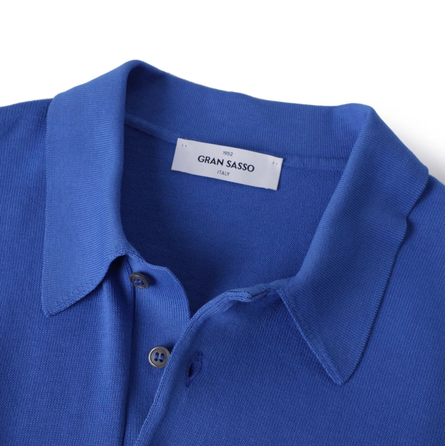Gran Sasso Cotton Polo Knit,  Blue