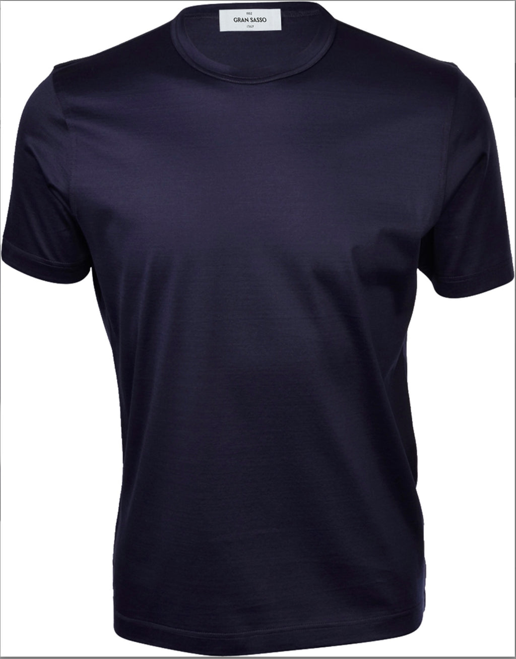Gran Sasso Mercerised Cotton T Shirt, Navy Blue