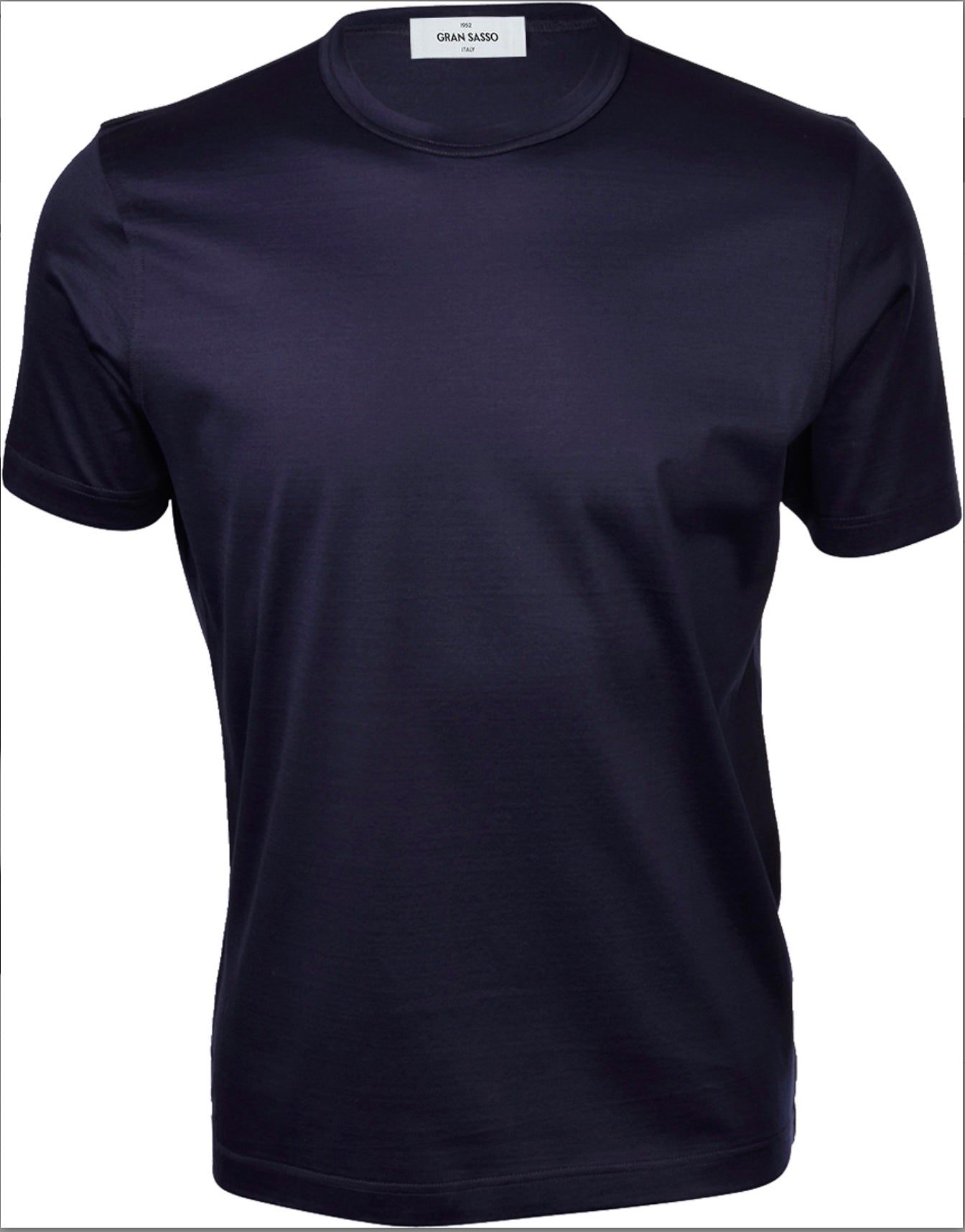 Gran Sasso Mercerised Cotton T Shirt, Navy Blue