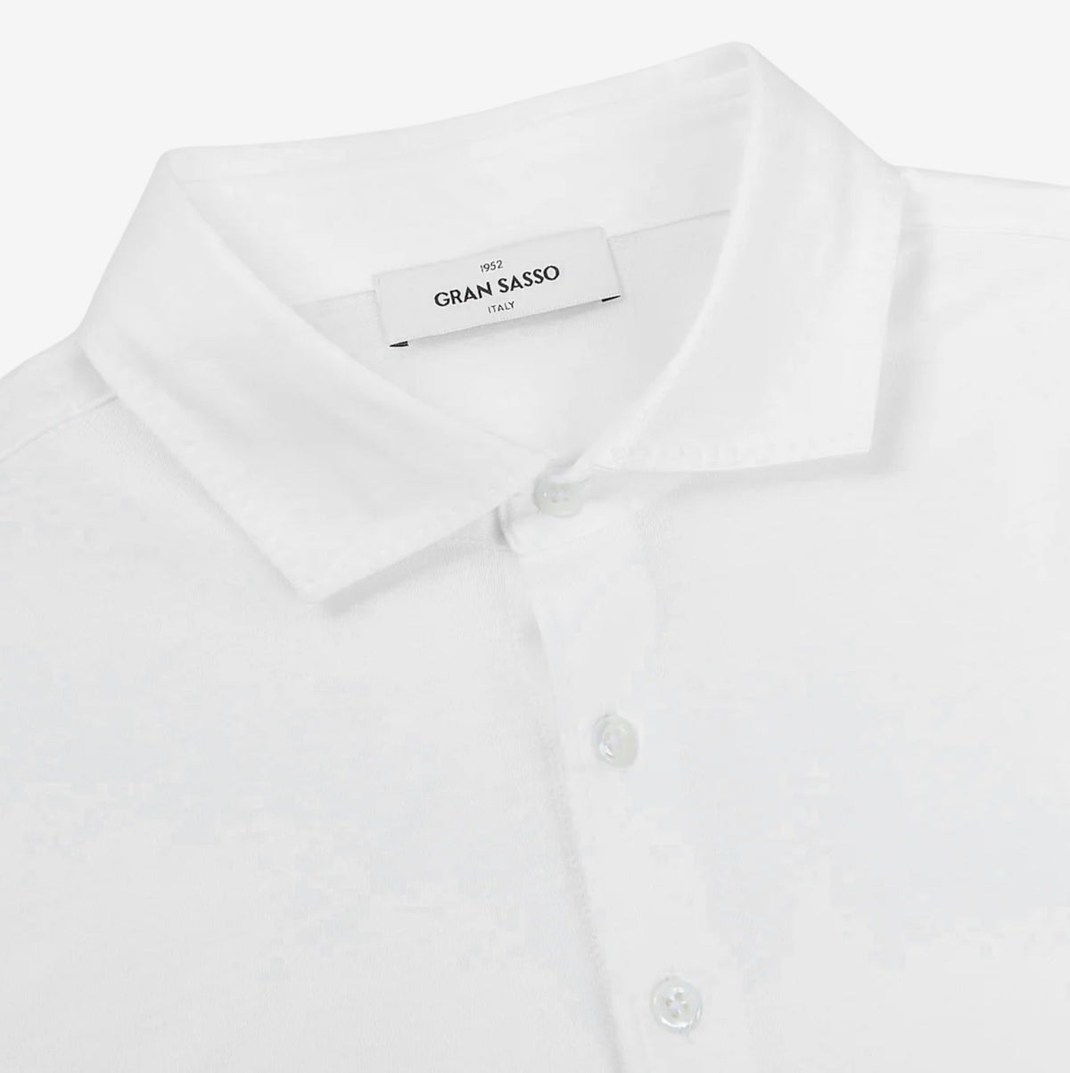 Gran Sasso Filo Scozia Cotton Polo Shirt, White