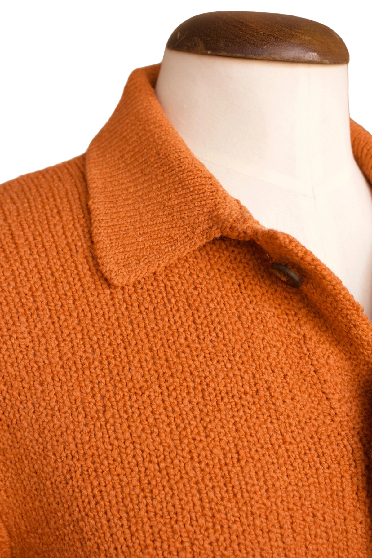 Gran Sasso Boucle Wool Knitted Overshirt, Orange