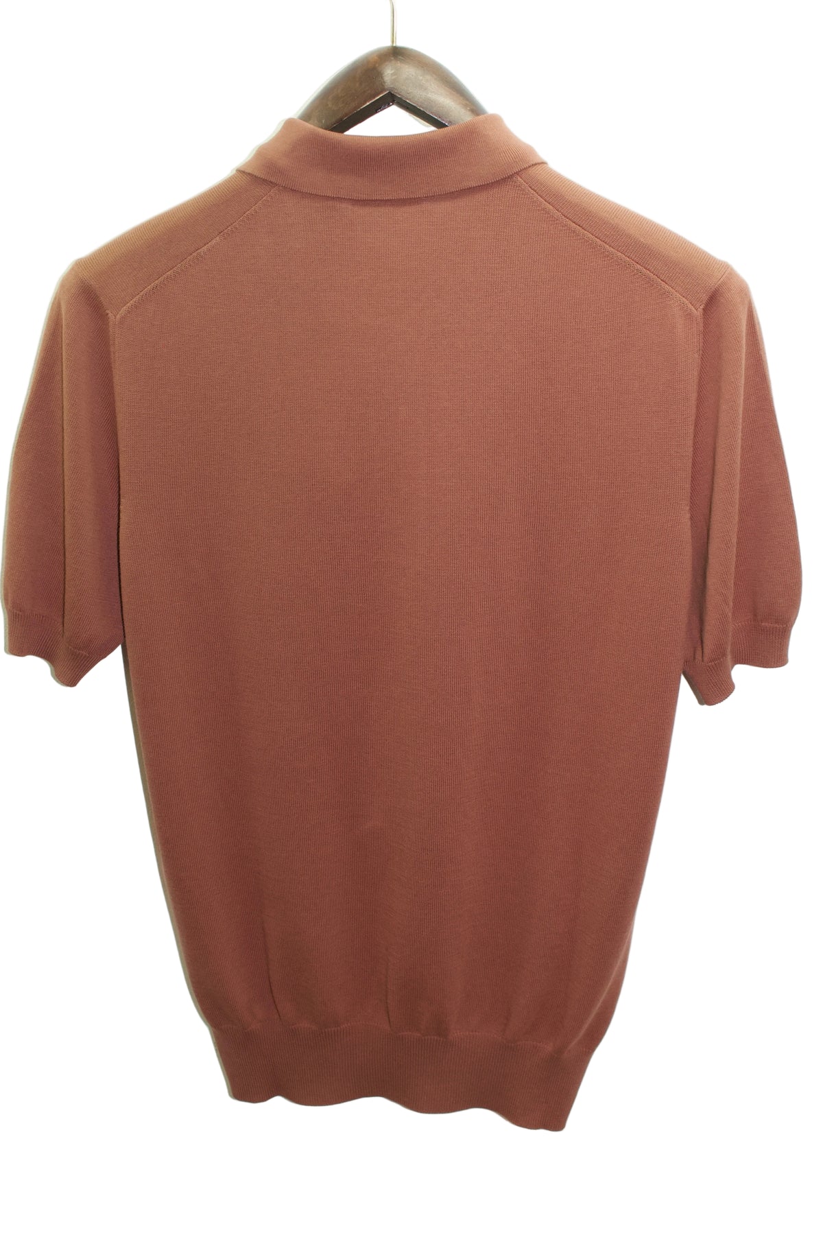 Gran Sasso Knitted Egyptian Cotton Polo Shirt, Rust Brown