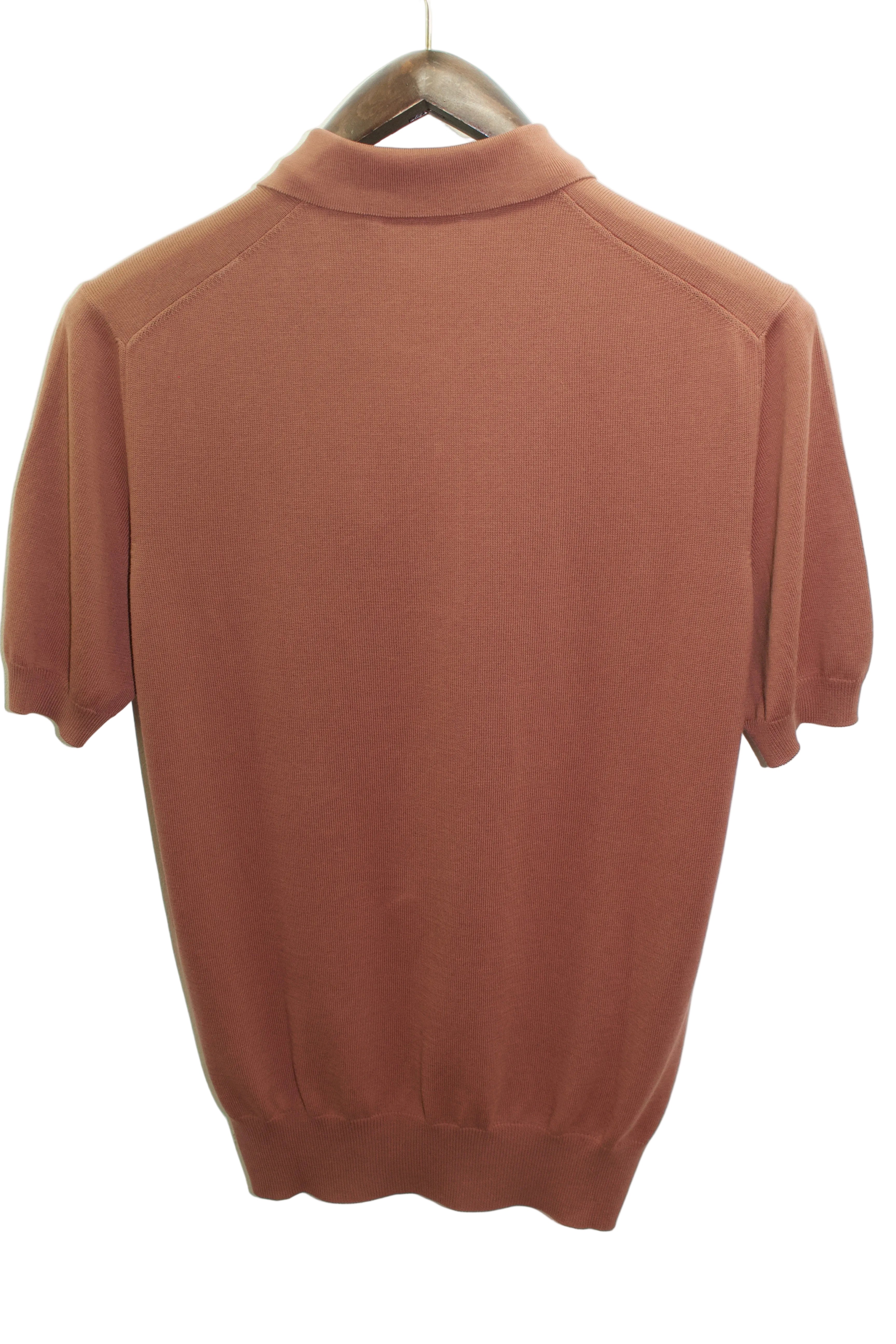 Gran Sasso Short sleeve Knitted Polo Shirt (Colour Brick)