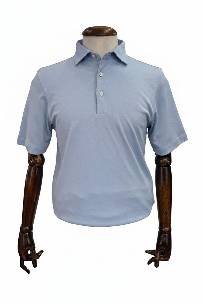 Gran Sasso Cotton Jersey Polo, Pale blue 