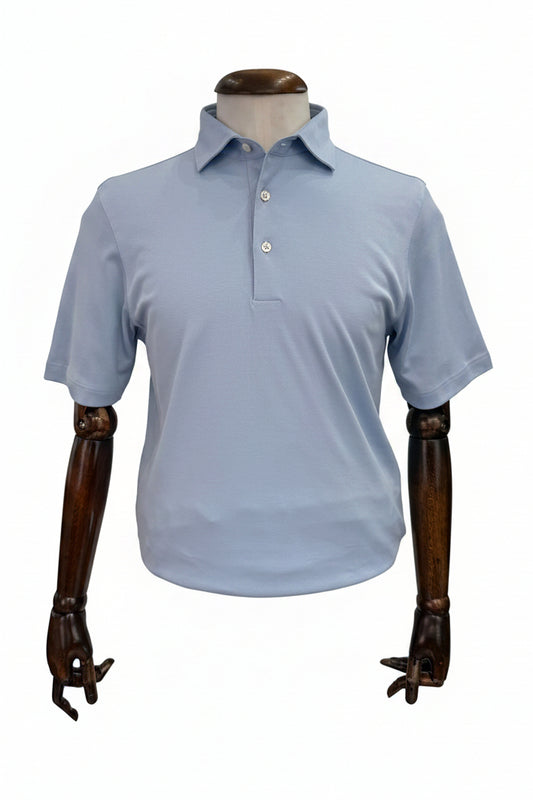 Gran Sasso Cotton Jersey Polo, Pale blue 