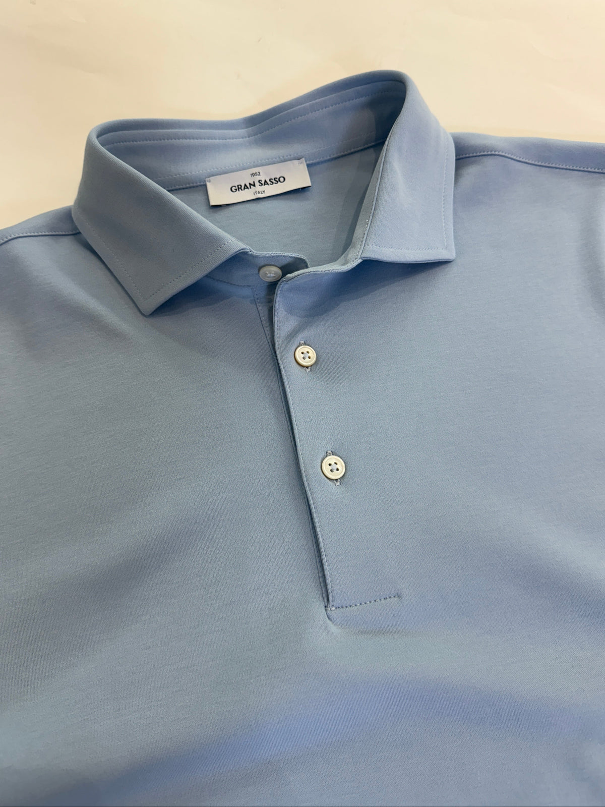 Gran Sasso Cotton Jersey Polo, Pale blue 2