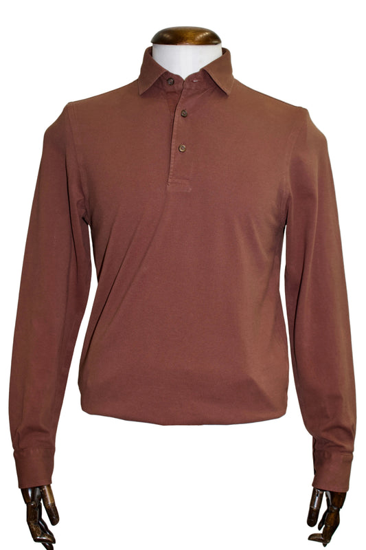 Gran Sasso Cotton Pique Polo, Brown