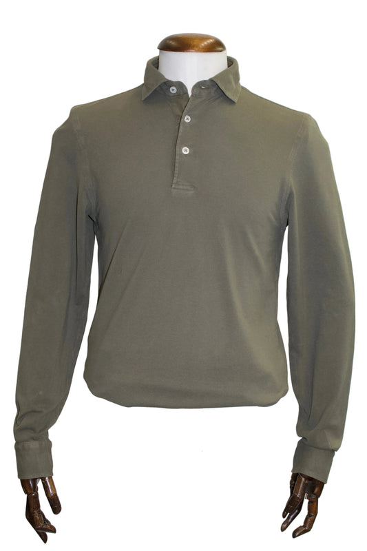 Gran Sasso Cotton Polo Shirt, Olive green