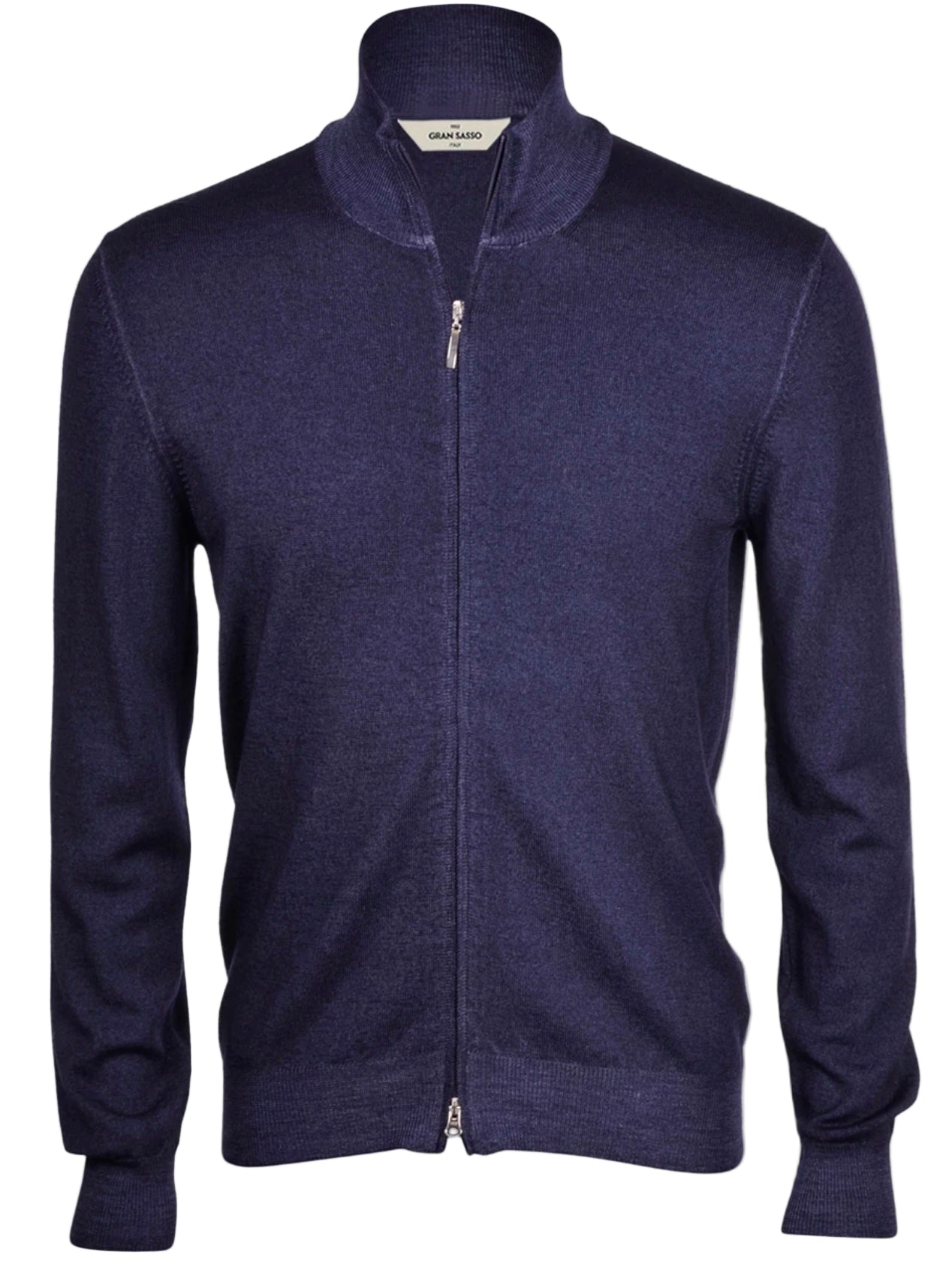 MADEEXTREME Full Zip Vintage Stand-Up Collar Smooth Milk Silk Sweater main image 1