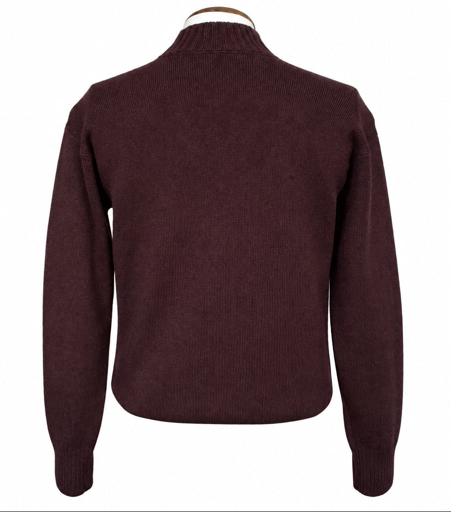 Gran Sasso Geelong Mock Neck Sweater, Espresso