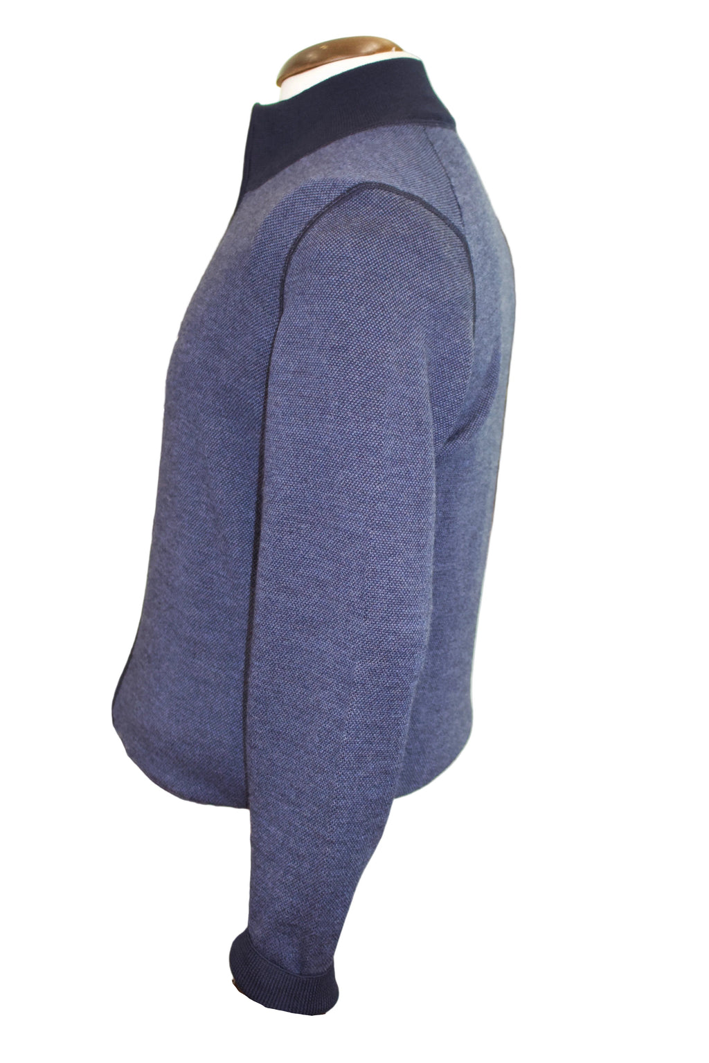 Gran Sasso Navy Full Zip Knitwear