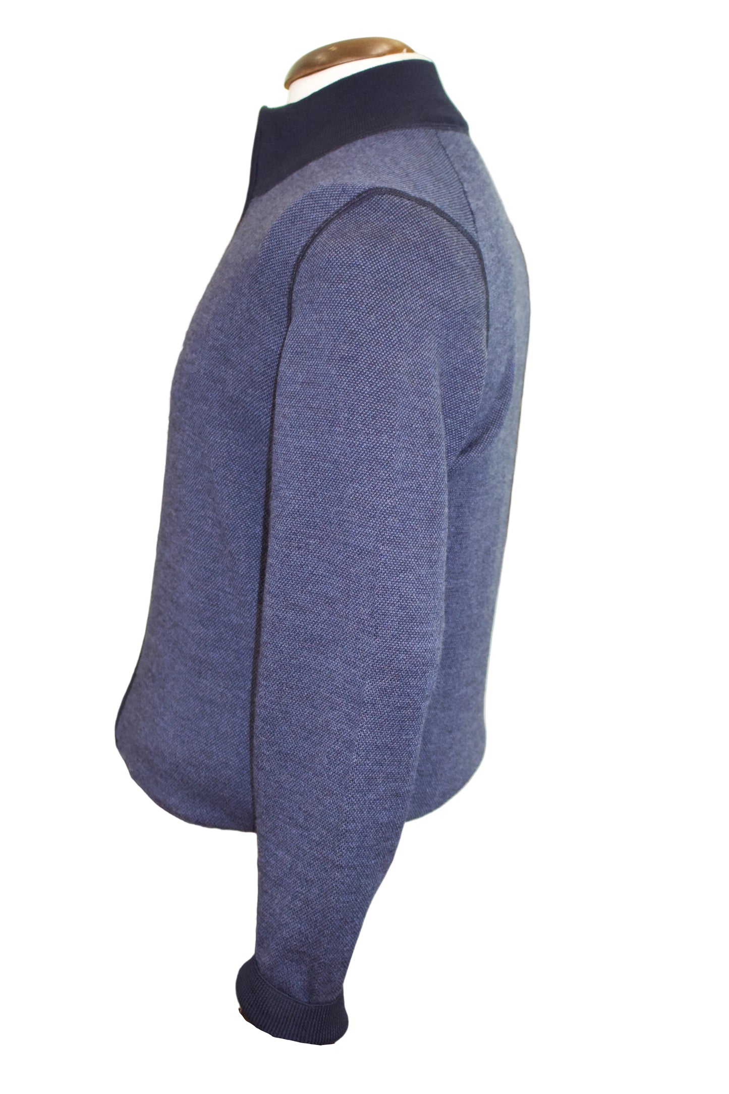 Gran Sasso Navy Full Zip Knitwear