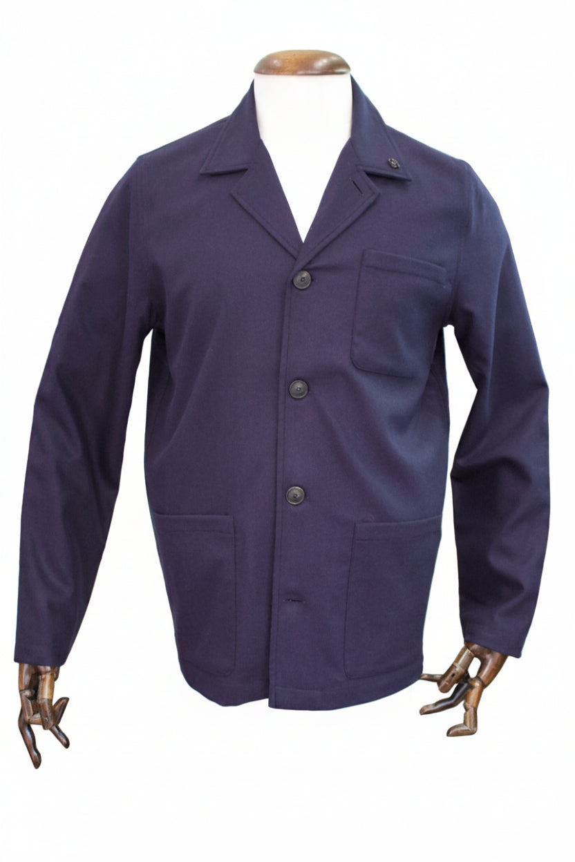 Gran Sasso Navy Wool Chore Jacket  
