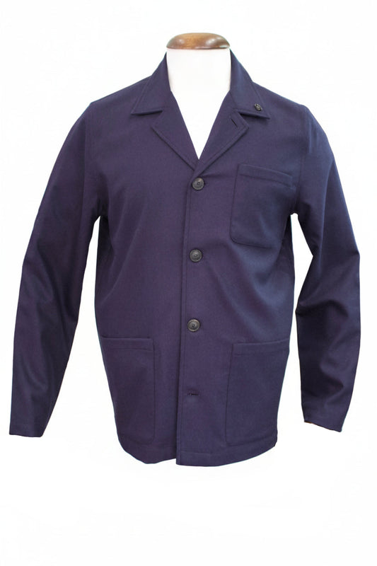 Gran Sasso Navy Wool Chore Jacket  