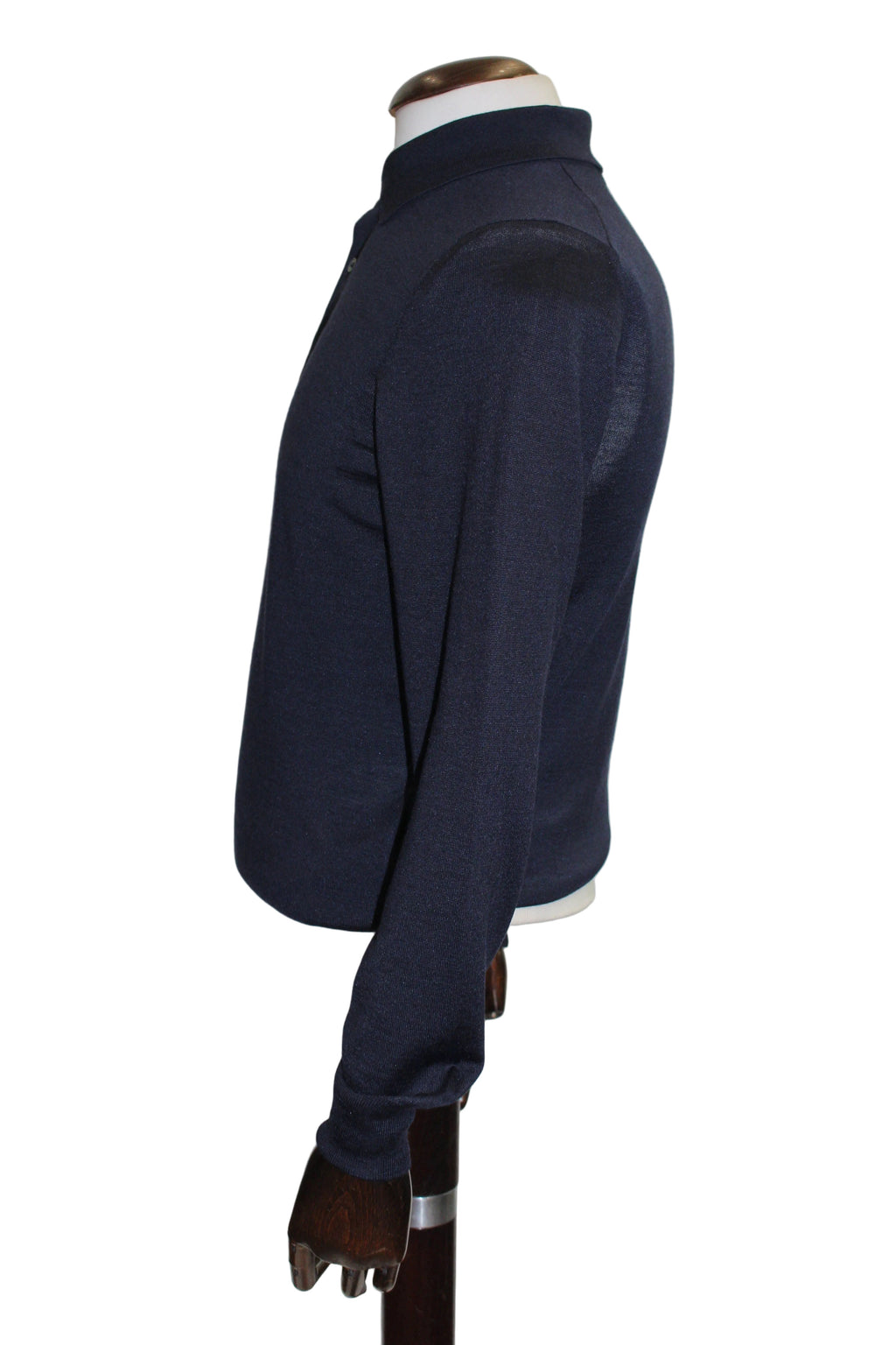 Gran Sasso Polo Wool Silk Midnight Blue2